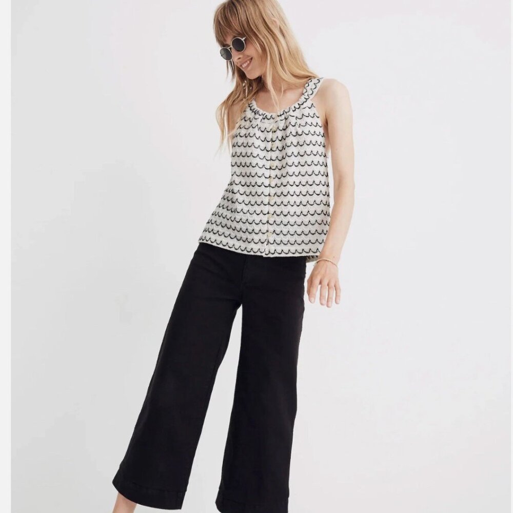 Madewell Texture And Thread Front Button Swing Ta… - image 1